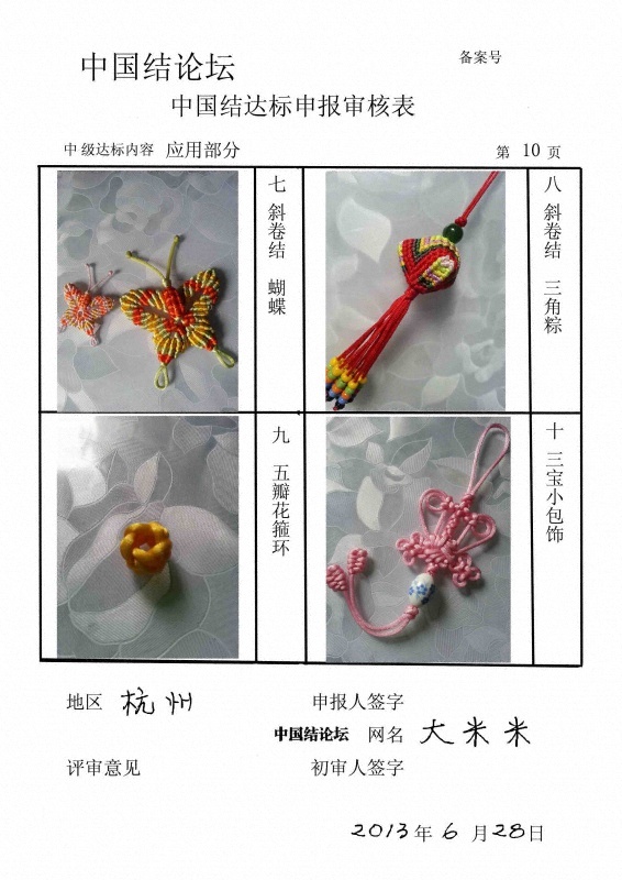 中级达标审核表10