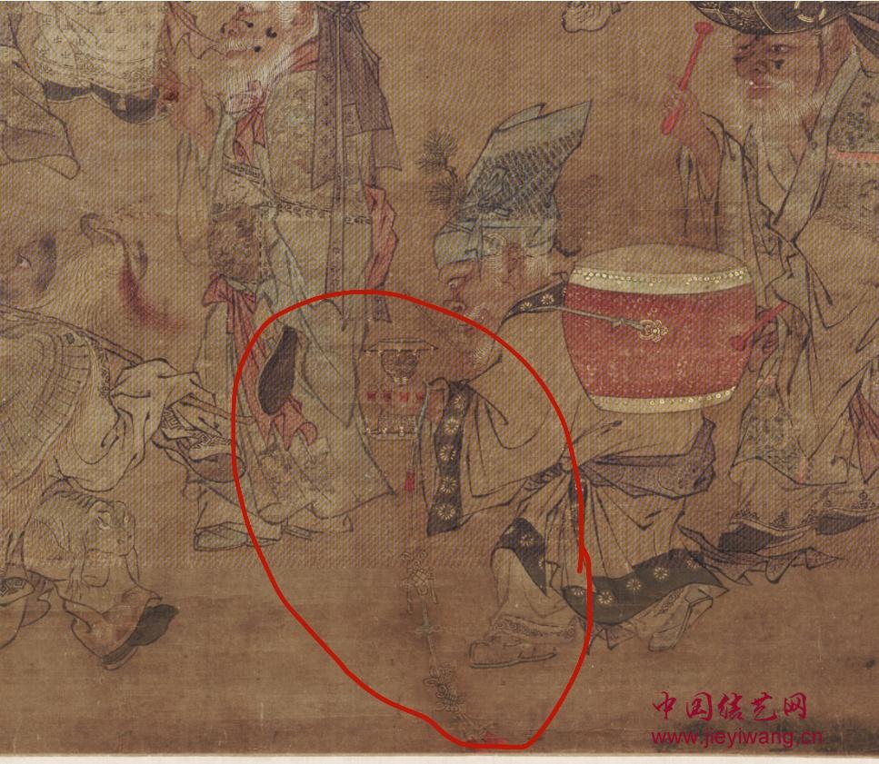 宋代古画大傩图中的盘长结挂饰