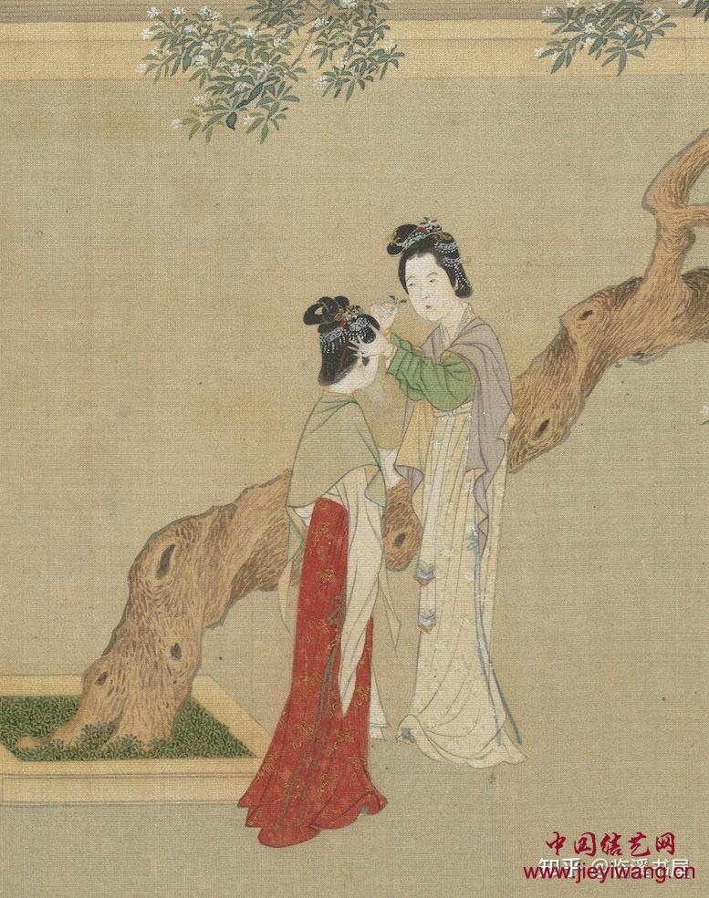 明代仇英《汉宫春晓图》百位美人身上的绳结