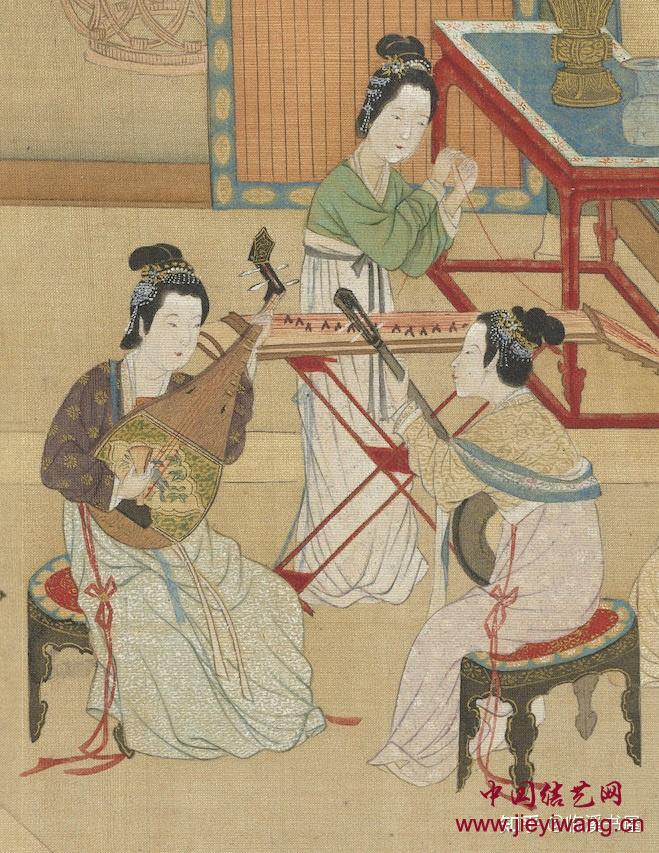 明代仇英《汉宫春晓图》百位美人身上的绳结