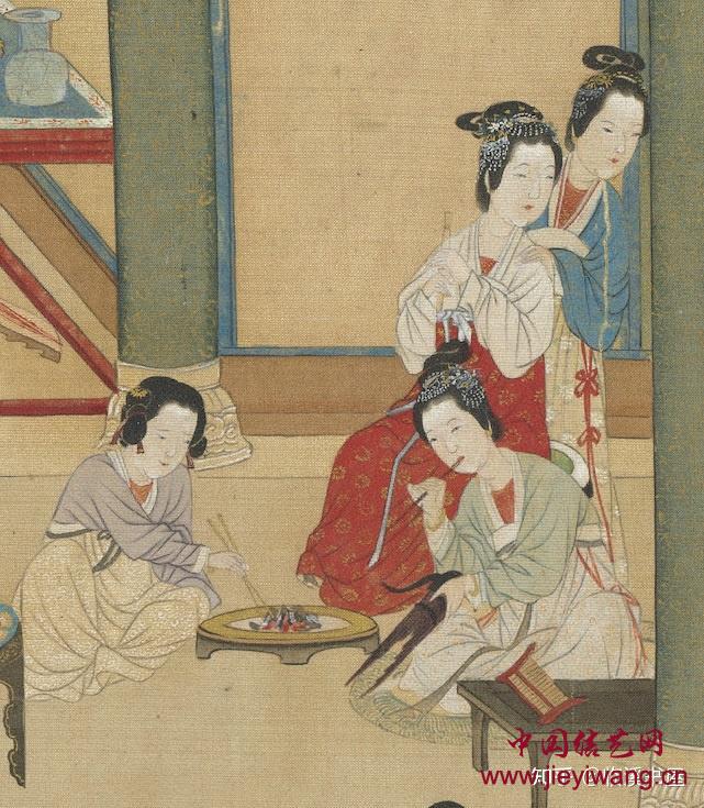 明代仇英《汉宫春晓图》百位美人身上的绳结