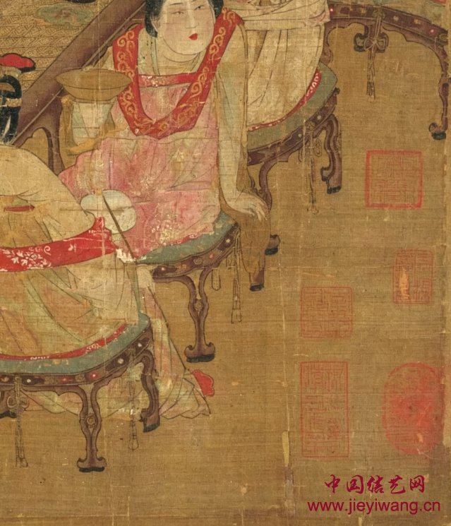 唐代《唐人宫乐图》酢浆草小挂件 唐代《唐人宫乐图》酢浆草小挂件