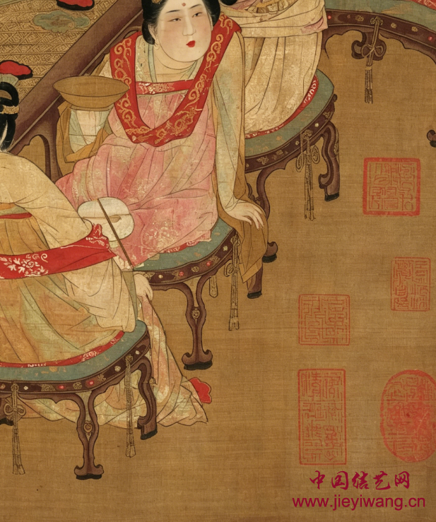 唐代《唐人宫乐图》酢浆草小挂件 唐代《唐人宫乐图》酢浆草小挂件