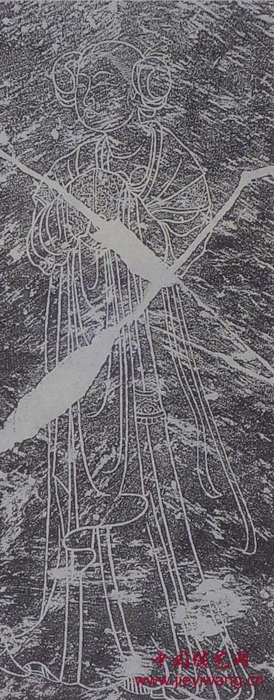 唐代薛儆墓出土的石椁线刻画中的绳结挂饰 唐代薛儆墓出土的石椁线刻画中的绳结挂饰